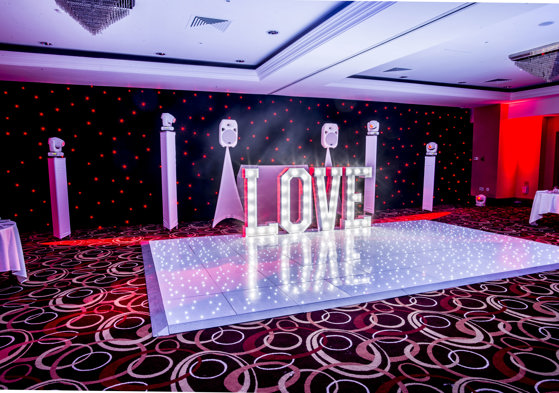 White starlit dance floor